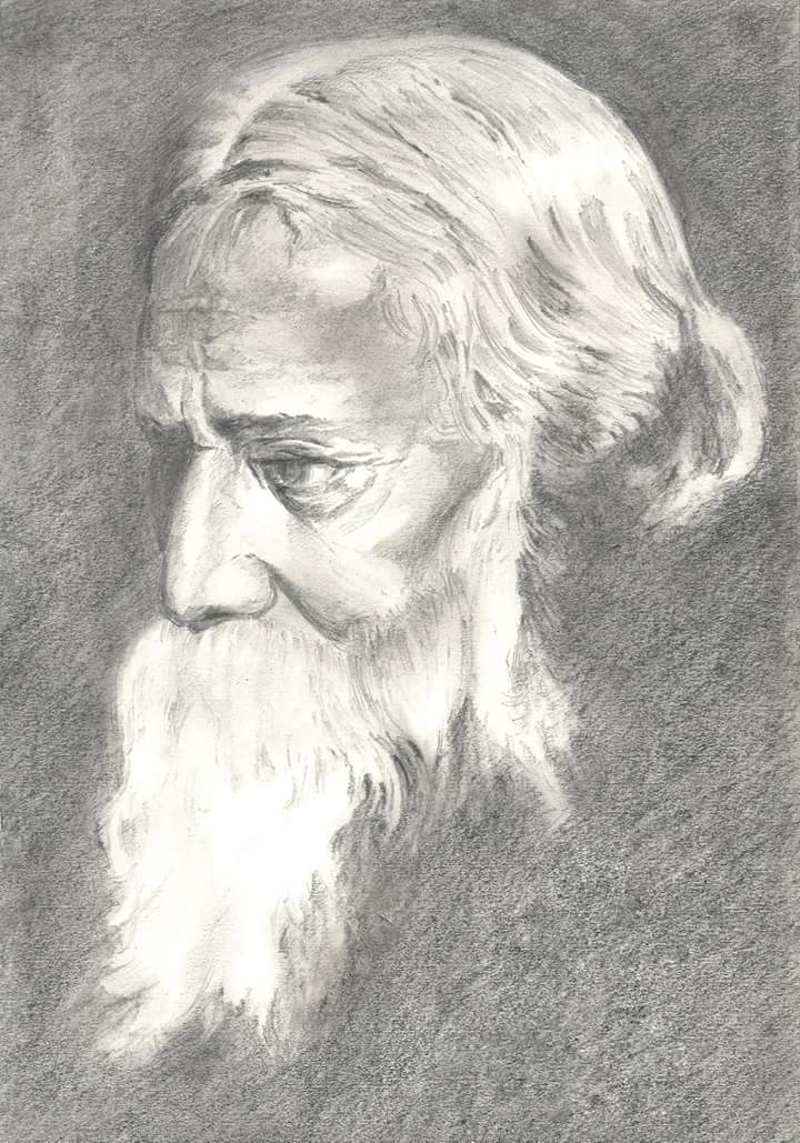 Rabindranath Tagore Drawing by Subarna Laha - Pixels